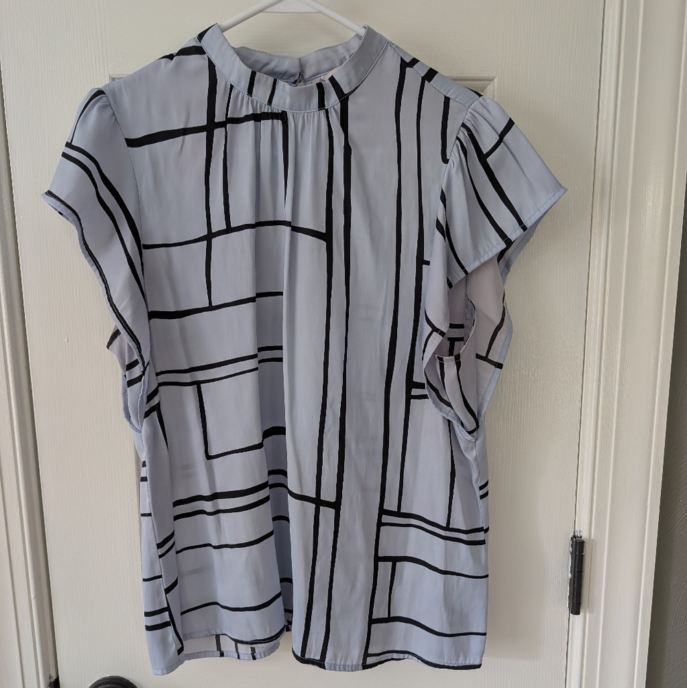 Nine West Grid Pattern Blouse
